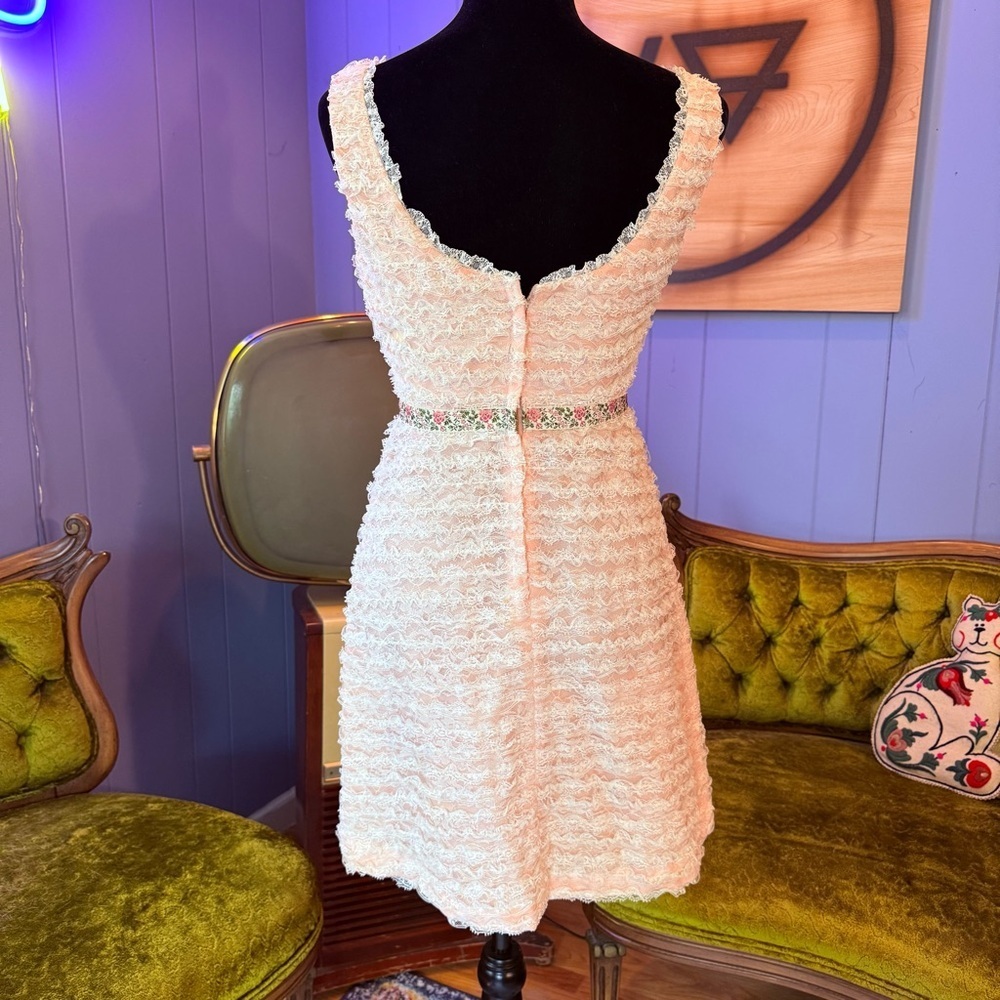 Vintage 50s/60s Pink Lace Ruffle Babydoll Dress - Picture 5 of 9